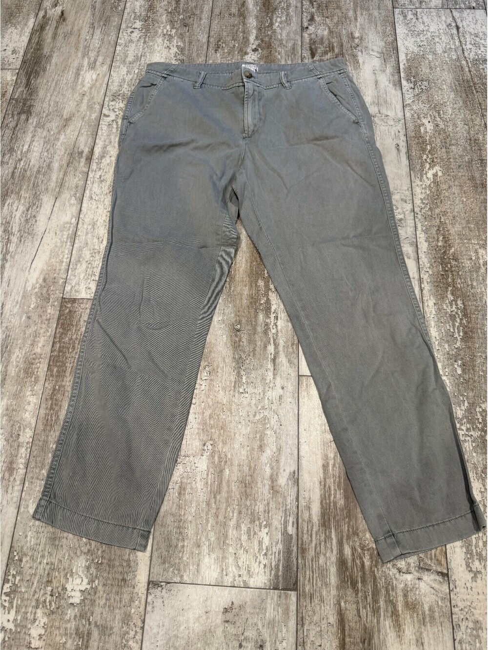 J Crew Womens 8 Gray Chino Pants Straight Leg Cotton Casual
